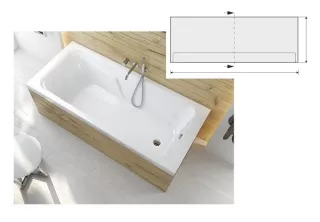 Sanglass WP/MO egyenes fürdőkádhoz OWP/Free 170 kádelőlap